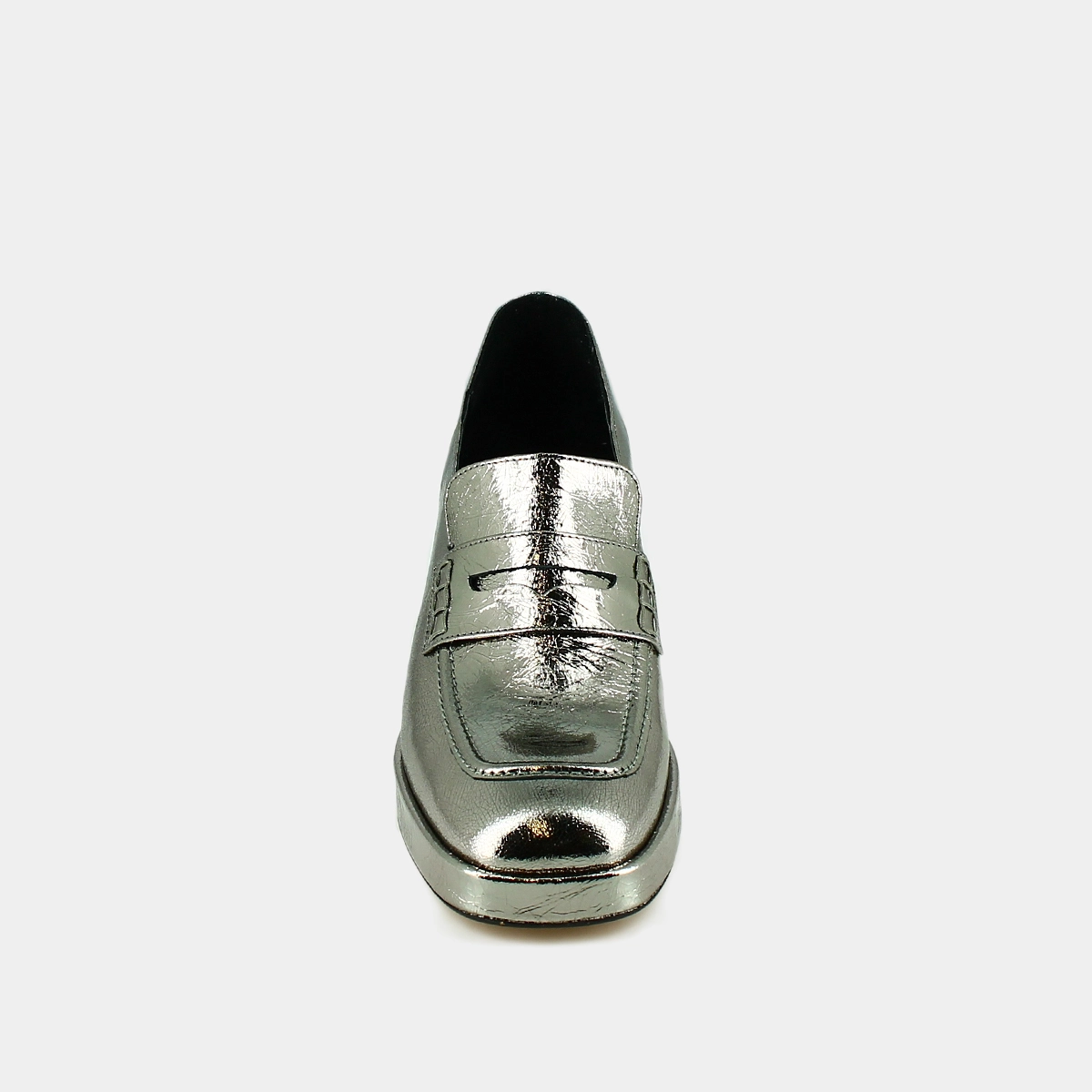 Mocassins &agrave; plateformes en cuir m&eacute;tallis&eacute; | VOLTURA | Jonak