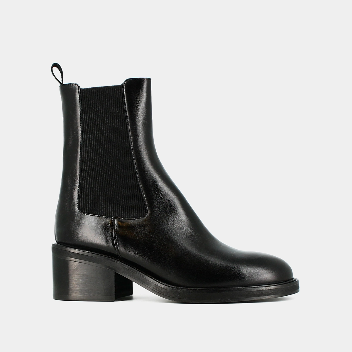 Boots à élastiques en cuir noir | DEMOISELLE | Jonak
