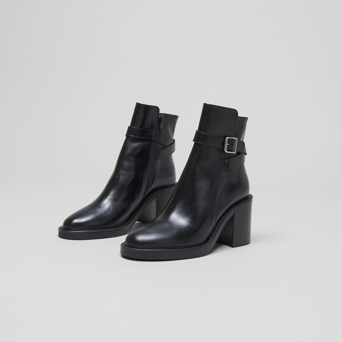 Bottines à talons hauts en cuir noir | DACTYLO | Jonak