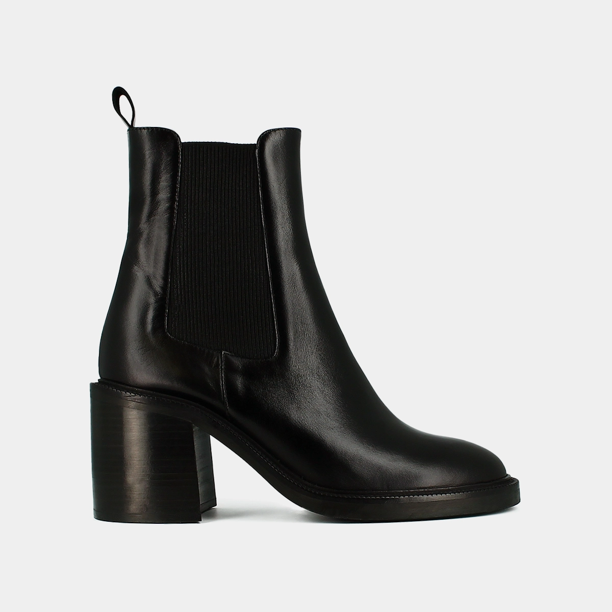 Bottines à talons en cuir noir | DOIGT | Jonak