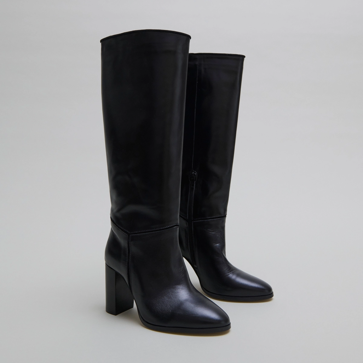 Bottes en cuir et velours noirs | VERSAILLES | Jonak