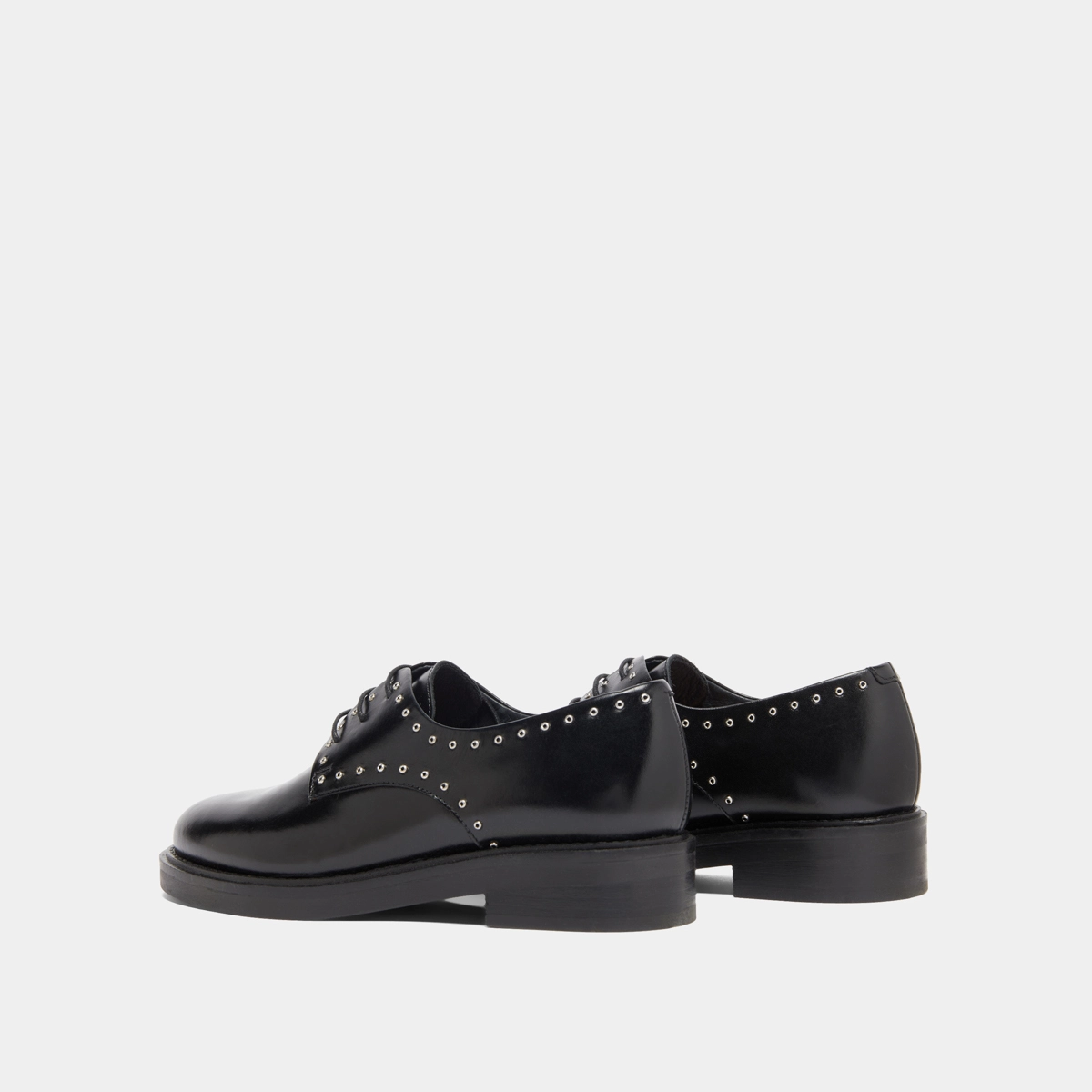 Derbies à détails argentés en cuir noir | DAHO | Jonak