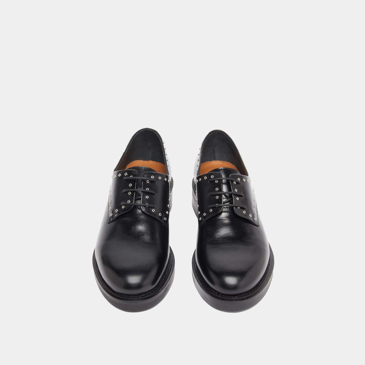 Derbies à détails argentés en cuir noir | DAHO | Jonak