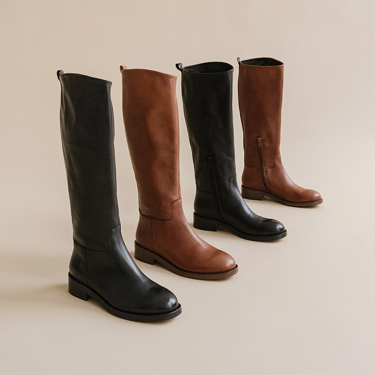 Bottes hautes en cuir cognac | MACARON | Jonak