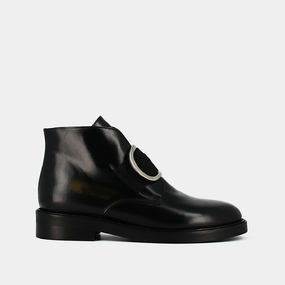 Boots &agrave; talons en cuir noir | DICTEE | Jonak