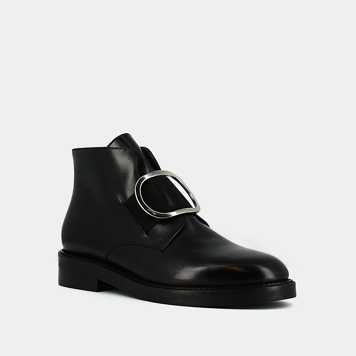 Boots &agrave; talons en cuir noir | DICTEE | Jonak
