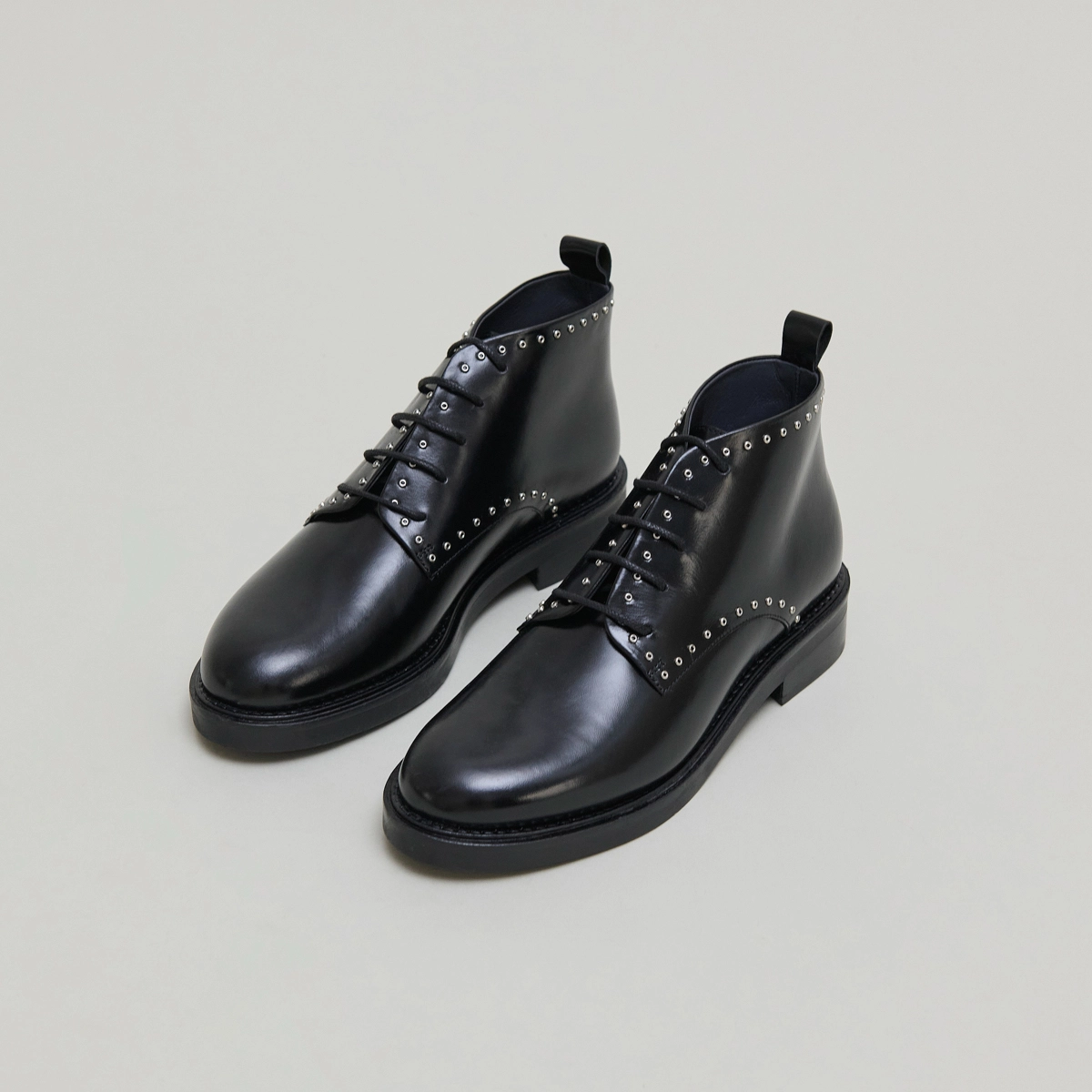 Derbies hautes en cuir noir | DUTRONC | Jonak