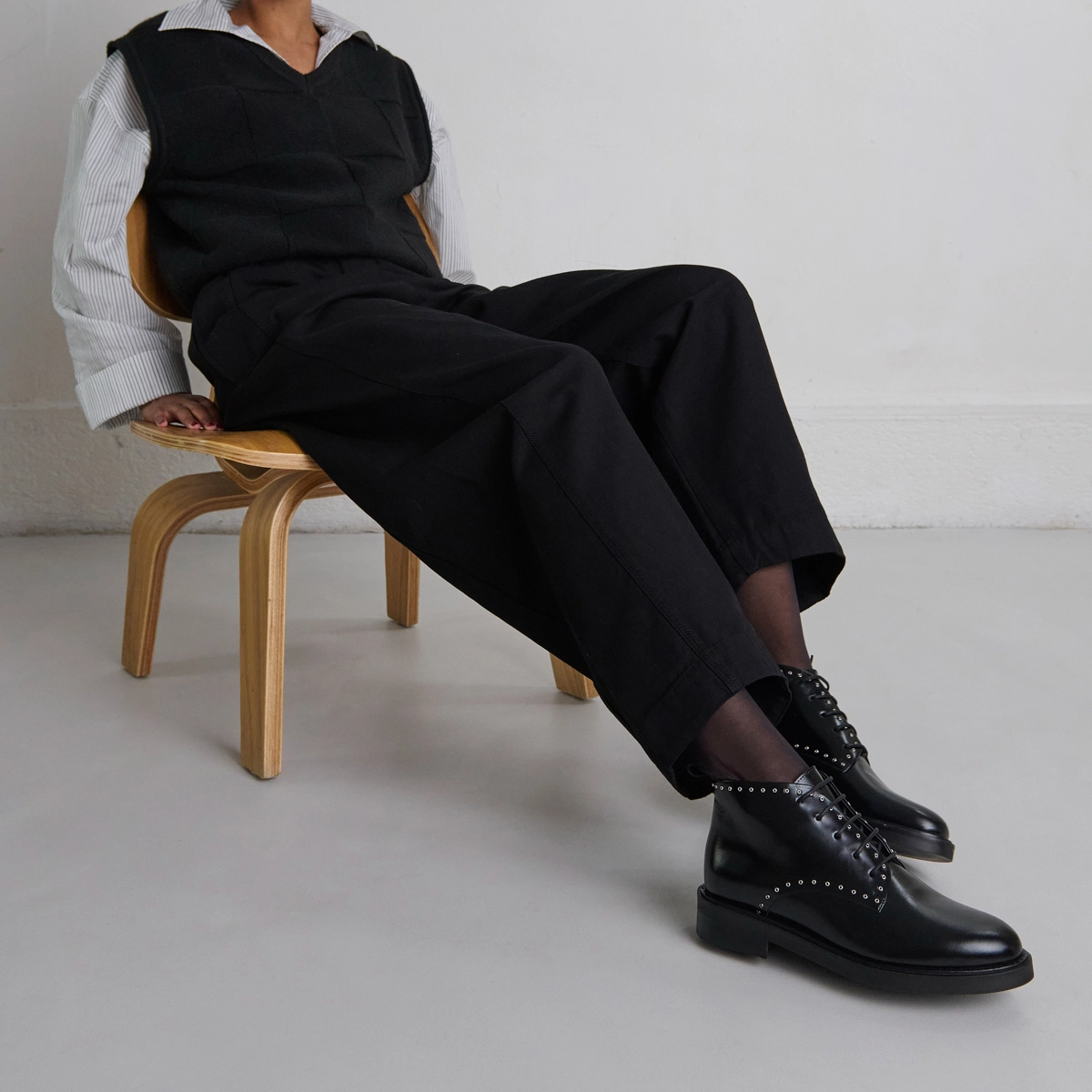 Derbies hautes en cuir noir | DUTRONC | Jonak