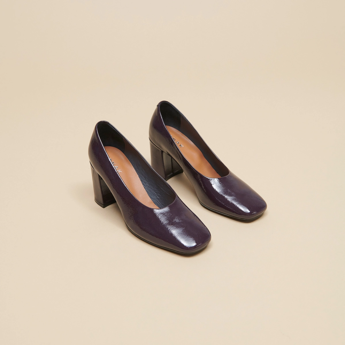 Escarpins à bouts pointus en vernis plissé noir | DELAWARE | Jonak