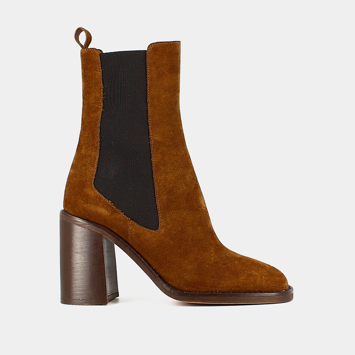 Bottines à talons et bouts carrés en croute cognac | DALLANT | Jonak