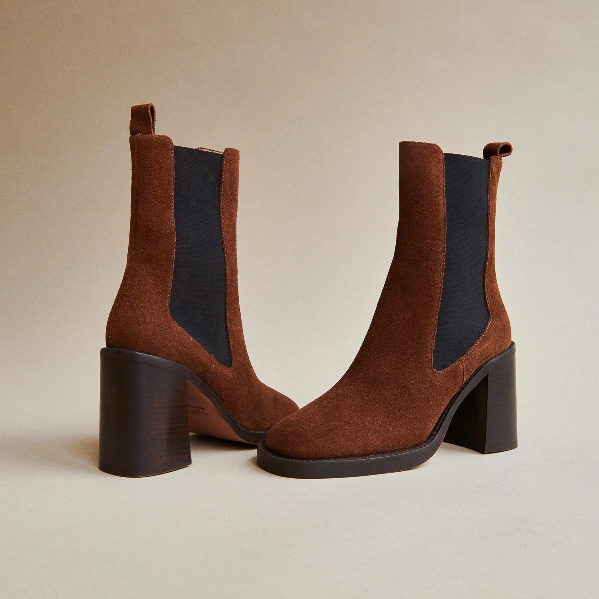 Bottines à talons et bouts carrés en croute cognac | DALLANT | Jonak