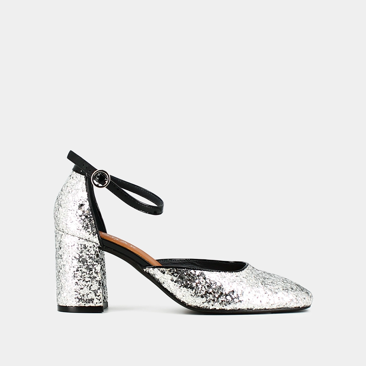 Babies à brides en glitter et vernis argent et noir | DOUGGIE | Jonak