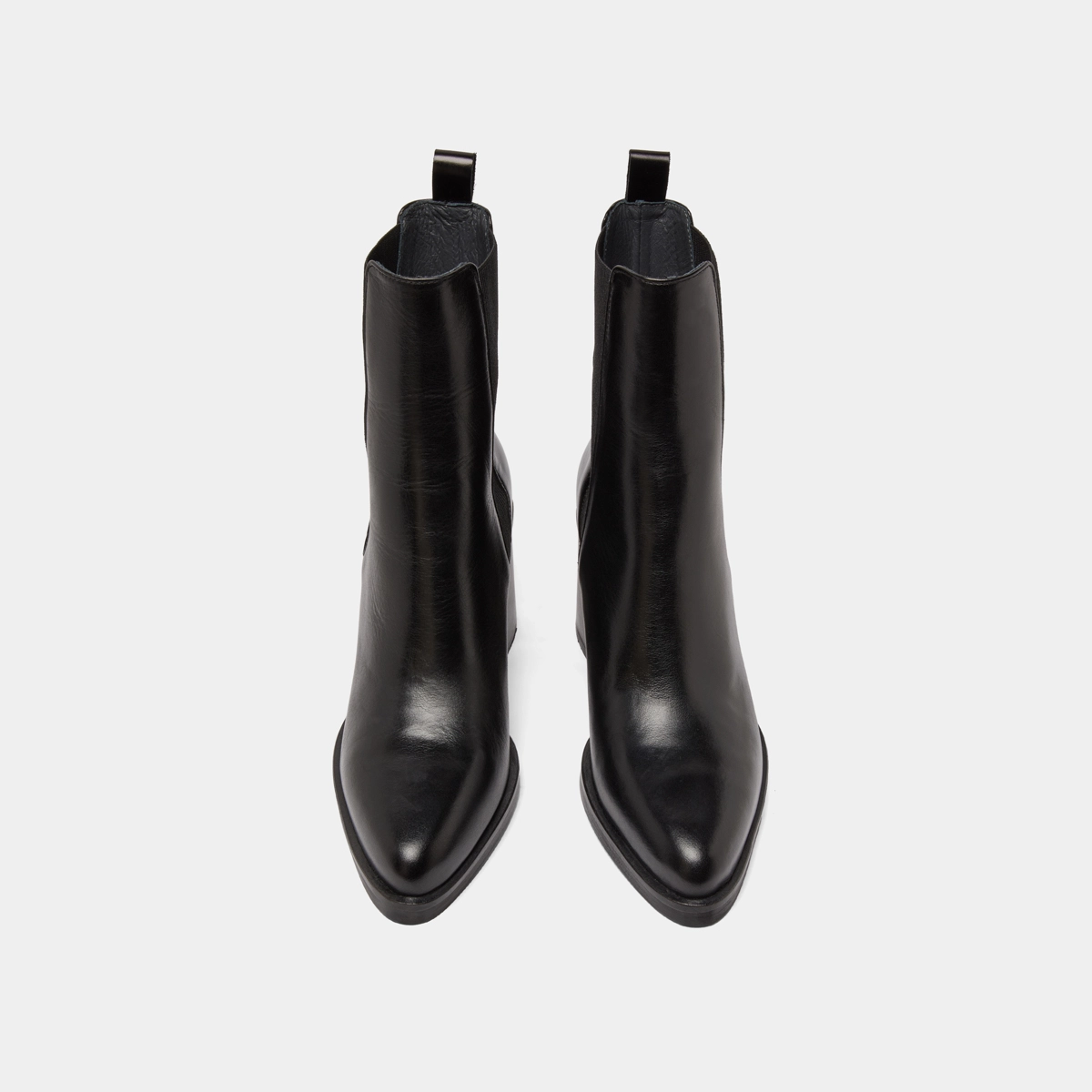 Boots à talons hauts et élastiques en cuir noir | DISCO | Jonak