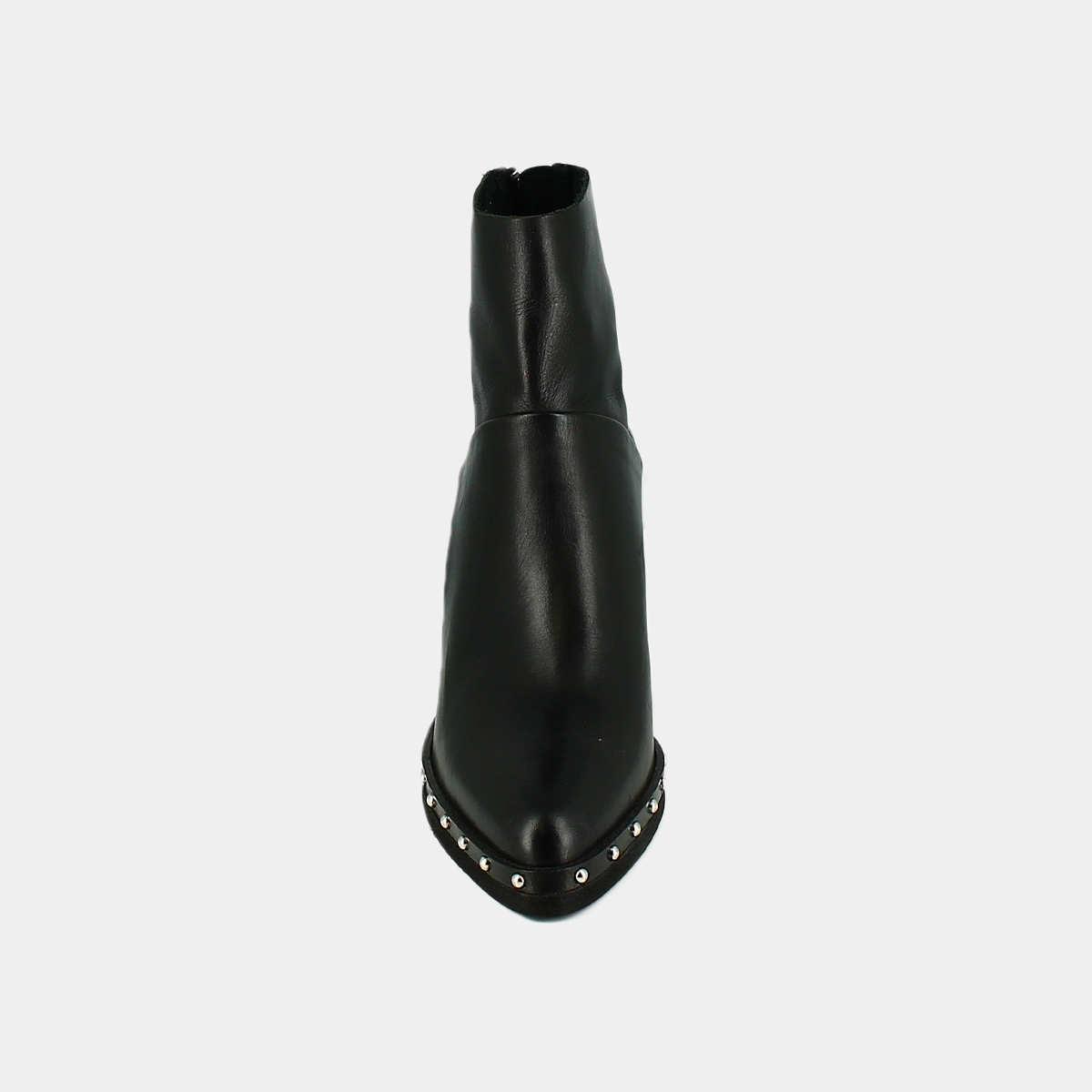 Boots à talons hauts et fermetures éclai... en cuir noir | DIXIT | Jonak