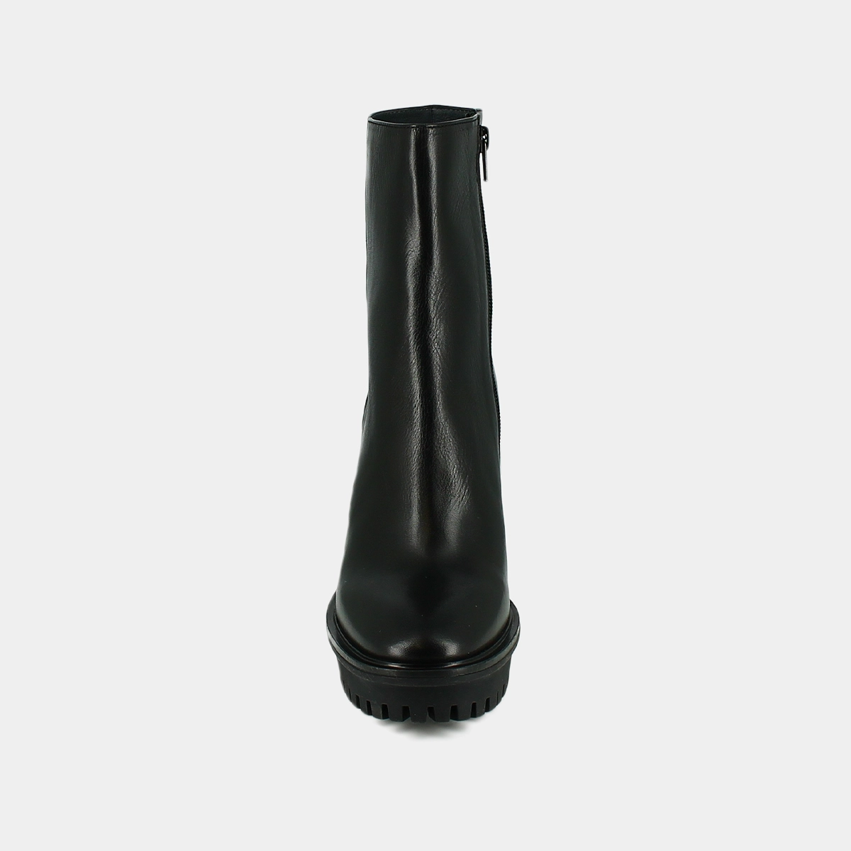 Bottines à talons et semelles crantées en cuir noir | DONATIEN | Jonak