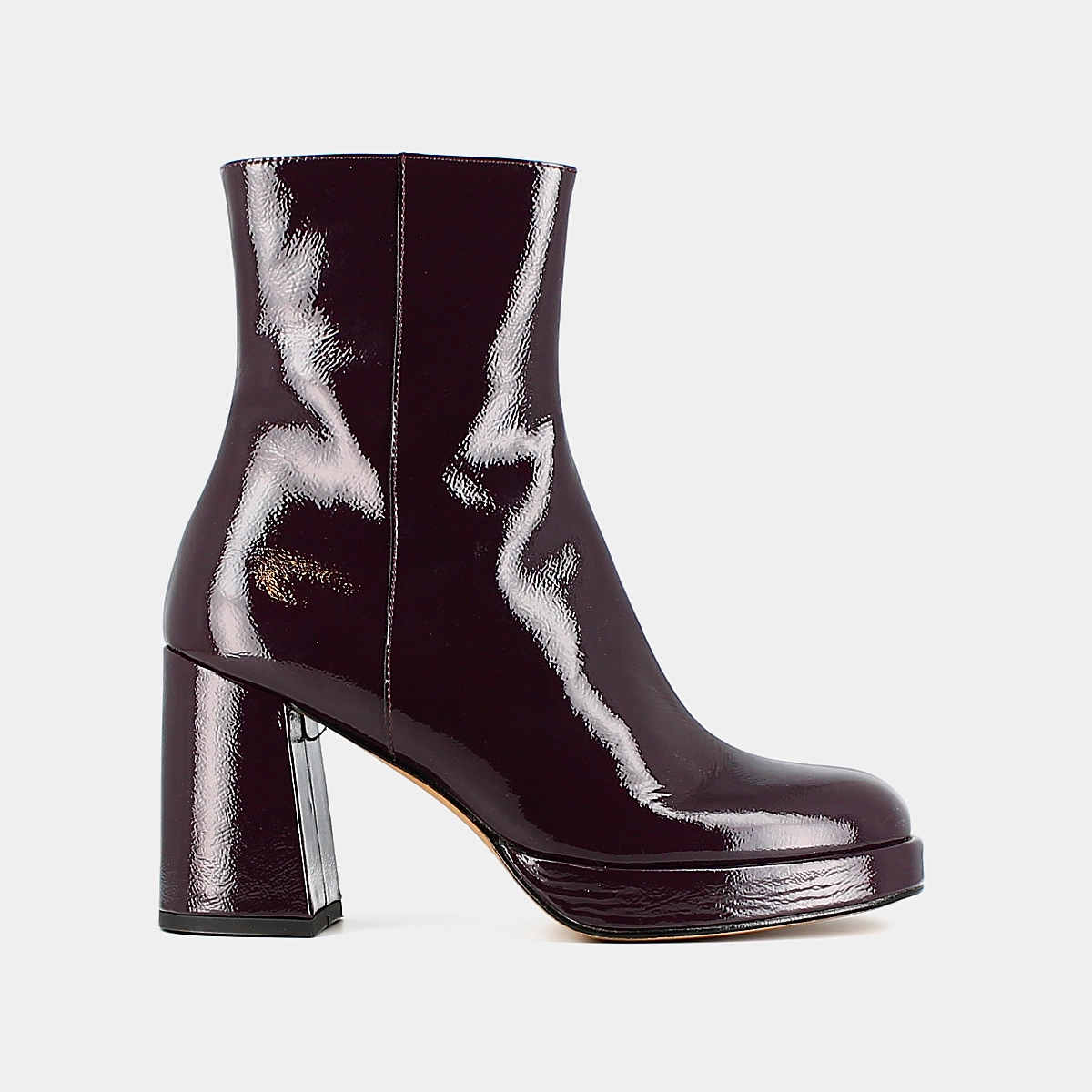 Boots à talons en vernis violet foncé | VORIS | Jonak