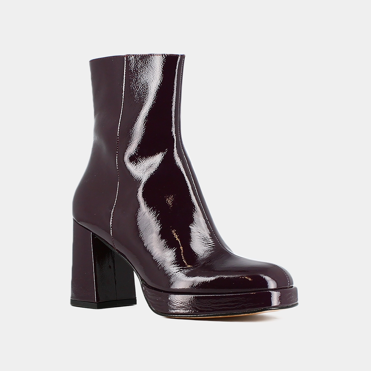 Boots à talons en vernis violet foncé | VORIS | Jonak