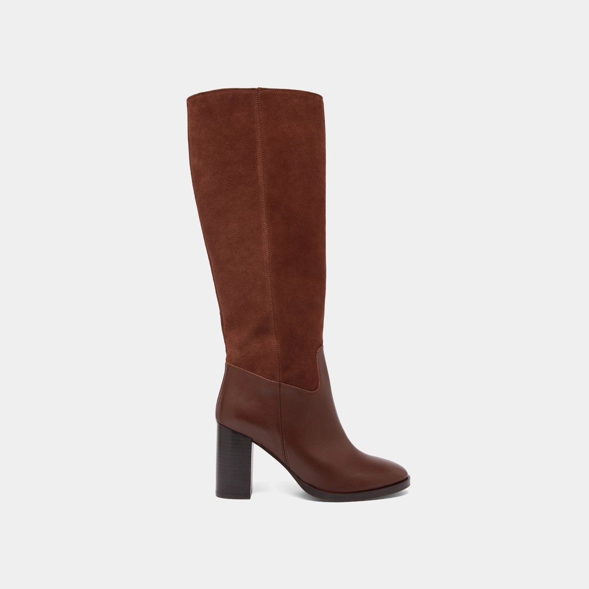 Bottes &agrave; talons en cuir et croute cognacs | DOWN | Jonak