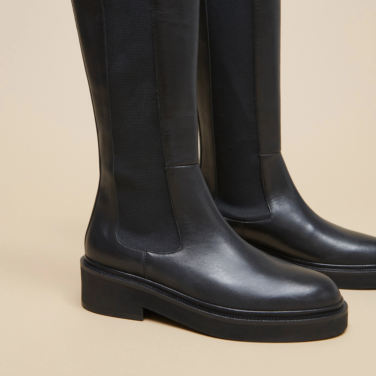 Bottes à élastiques en cuir noir | DOLMEN | Jonak