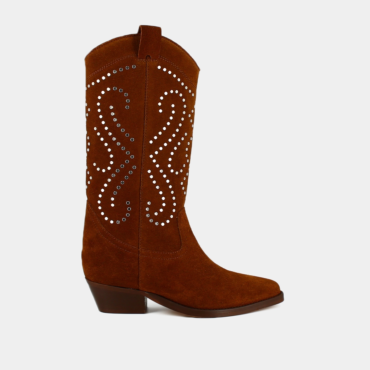 Bottes à talons biseautés en croute cognac | DYNASTIE | Jonak