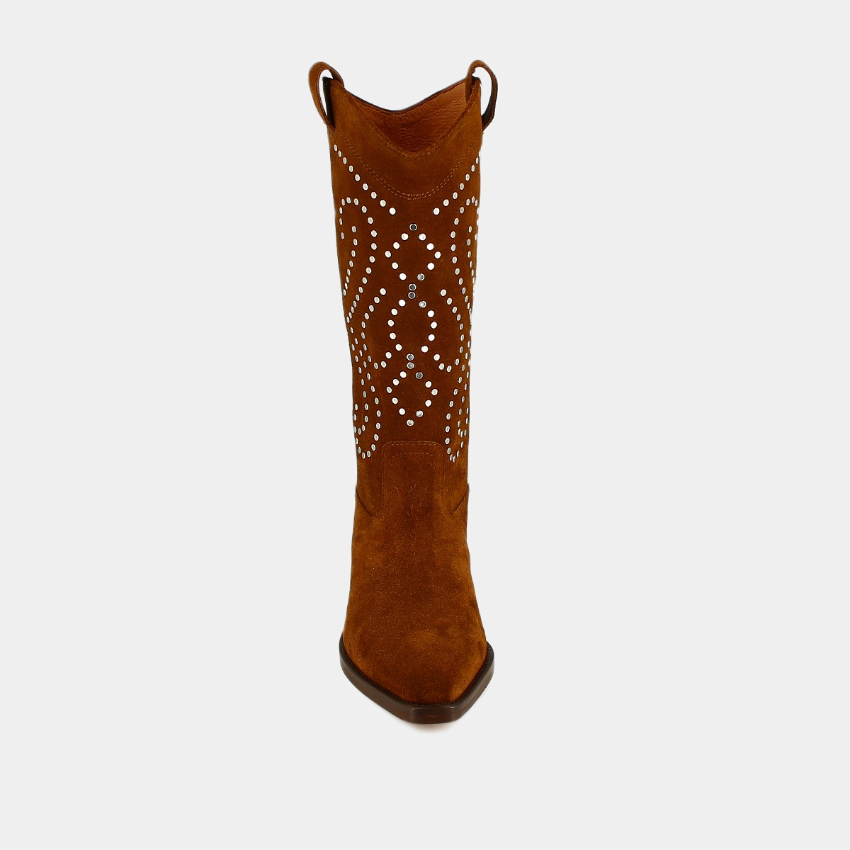 Bottes à talons biseautés en croute cognac | DYNASTIE | Jonak