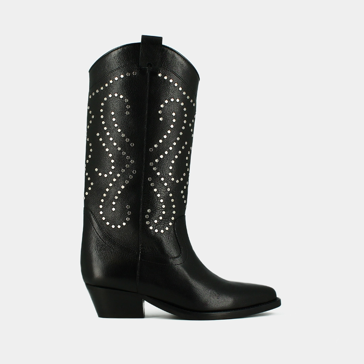 Bottes à talons biseautés en cuir noir | DYNASTIE | Jonak