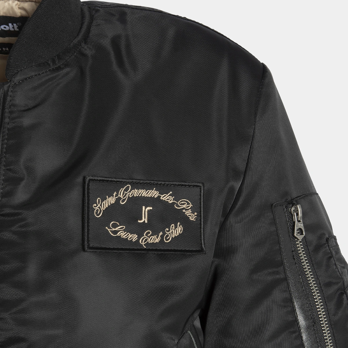 The Jonak Bomber - Jonak x Schott en nylon noir et détails en cuir | THE | Jonak