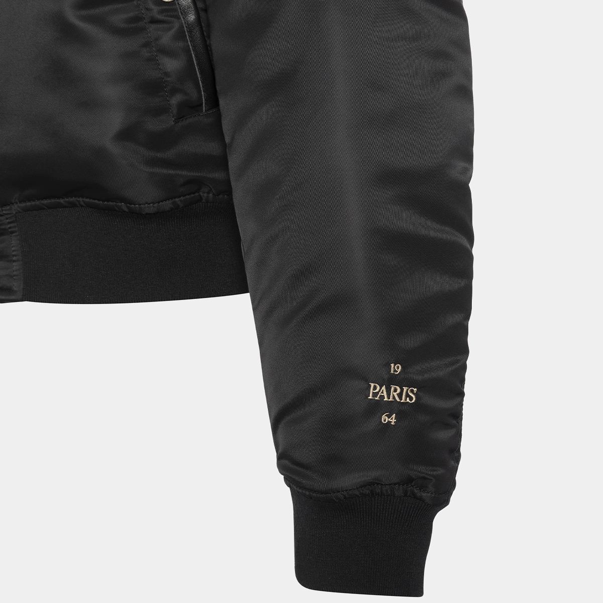 The Jonak Bomber - Jonak x Schott en nylon noir et détails en cuir | THE | Jonak