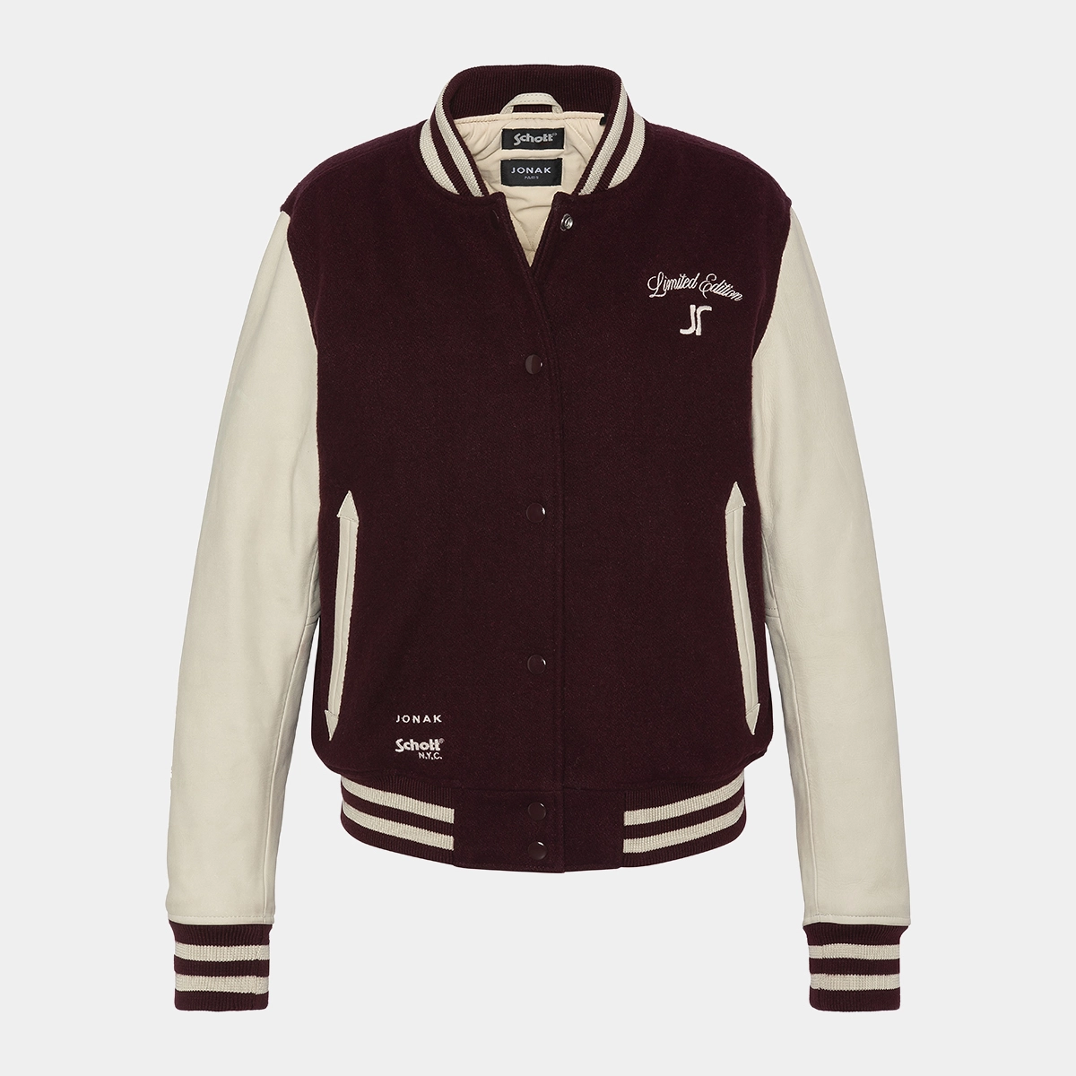 The Jonak Varsity - Jonak x Schott en laine bordeaux | THE | Jonak