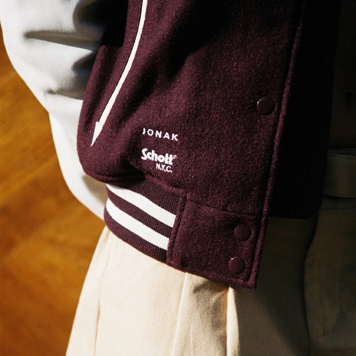 The Jonak Varsity - Jonak x Schott en laine bordeaux | THE | Jonak