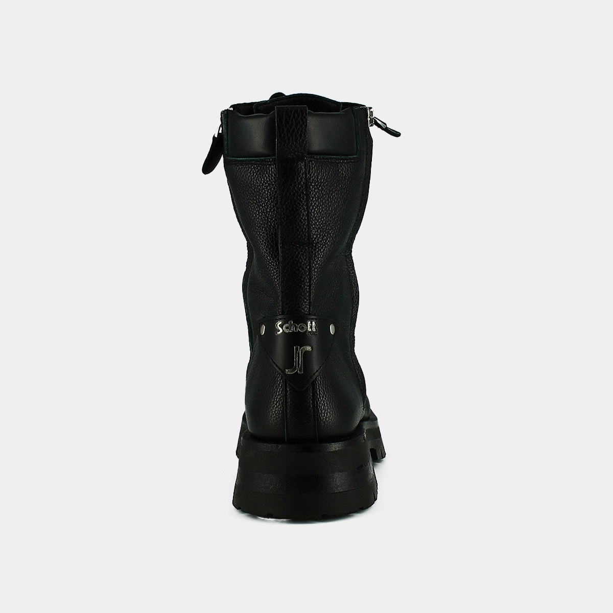 Bottines rangers à lacets, zips et bouts... en cuir grainé noir | BROADWAY | Jonak