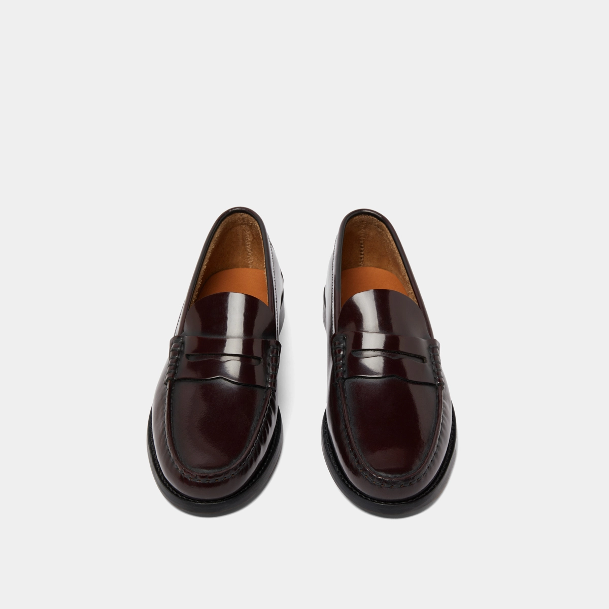 Mocassins à bouts ronds en cuir patiné bordeaux | ODELYA | Jonak