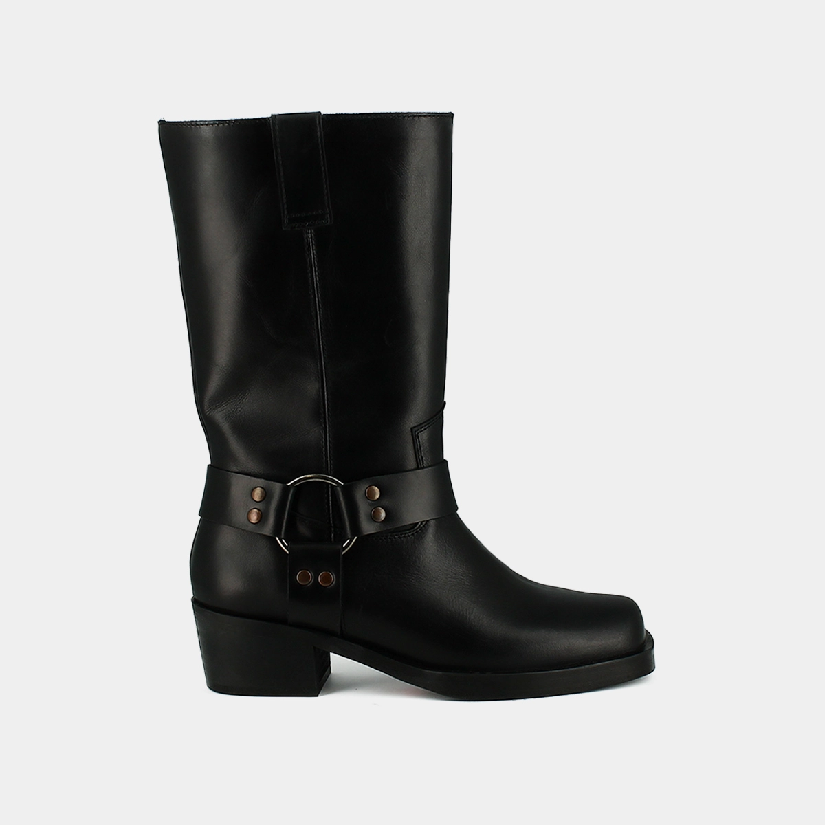 Bottes à boucles en cuir gras noir | BUFFALO | Jonak