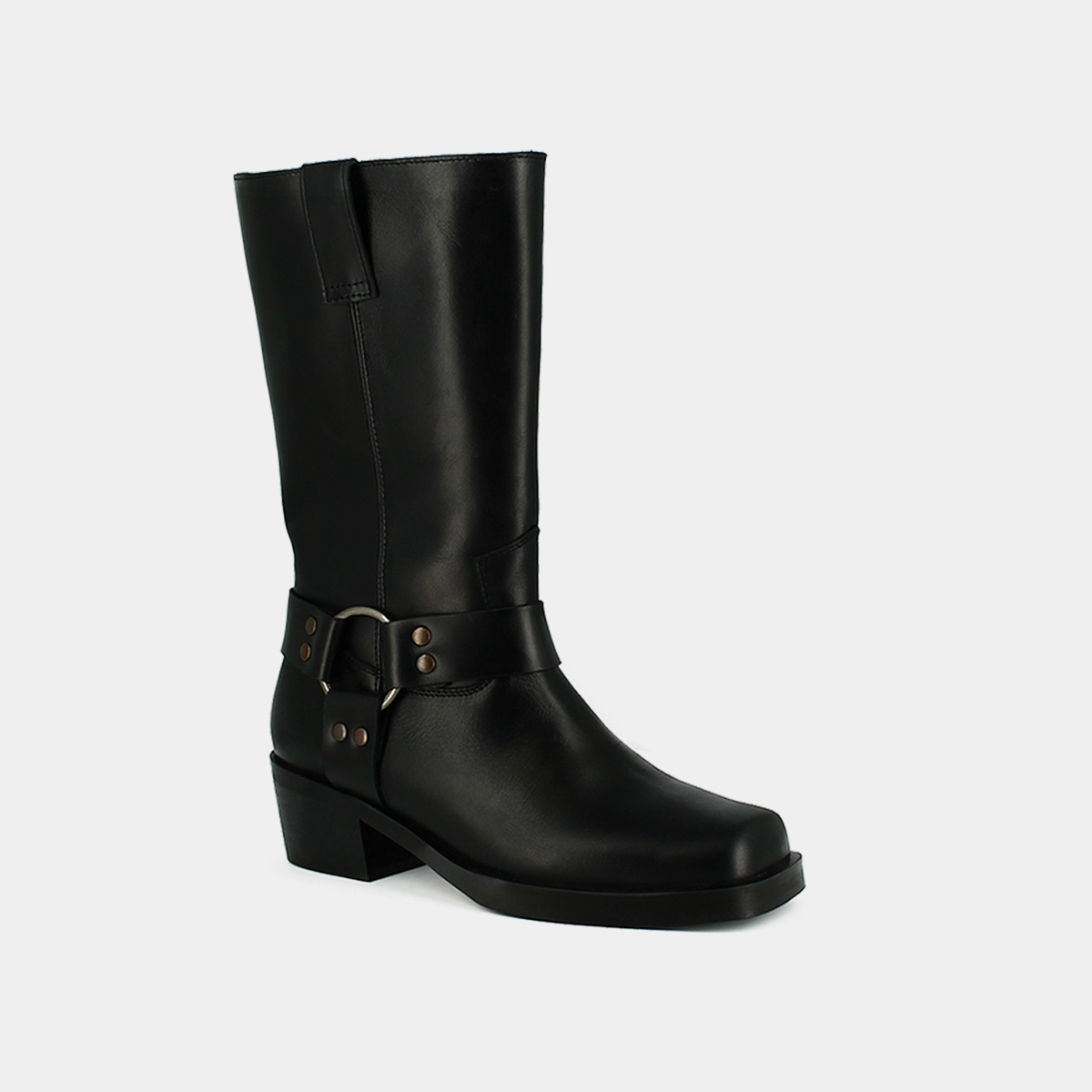 Bottes à boucles en cuir gras noir | BUFFALO | Jonak