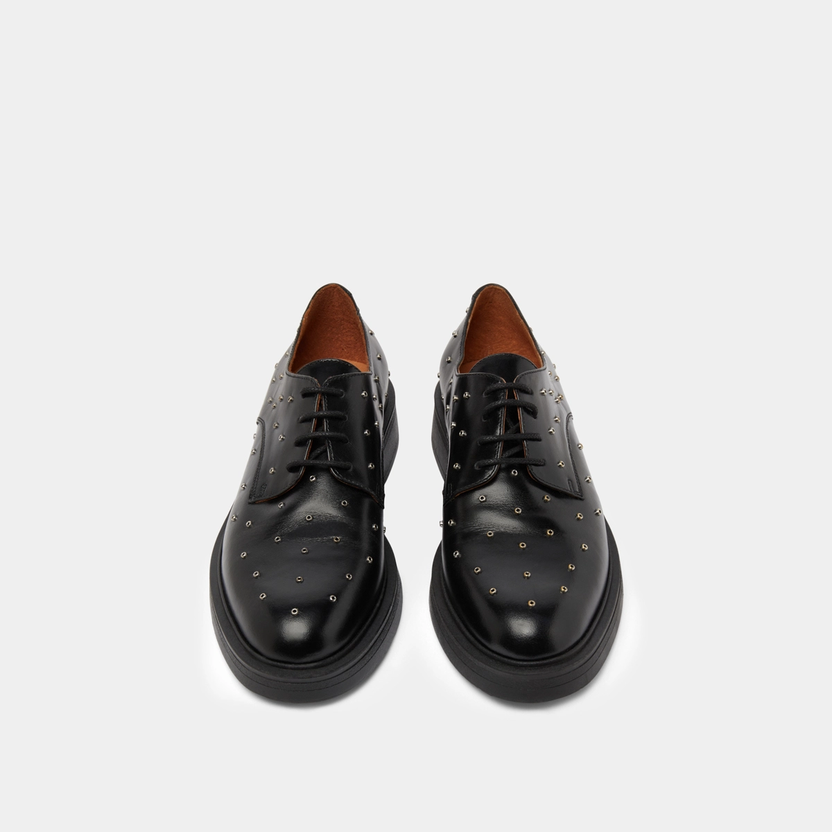 Derbies à détails argentés en cuir noir | ABEILLE | Jonak