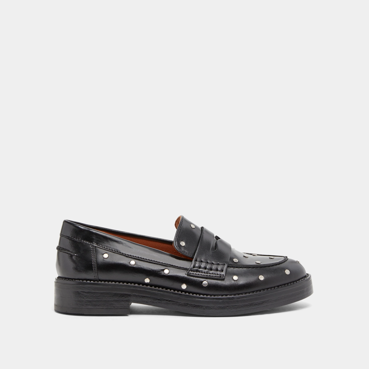 Mocassins &agrave; d&eacute;tails argent&eacute;s en cuir noir | MIRNOU | Jonak