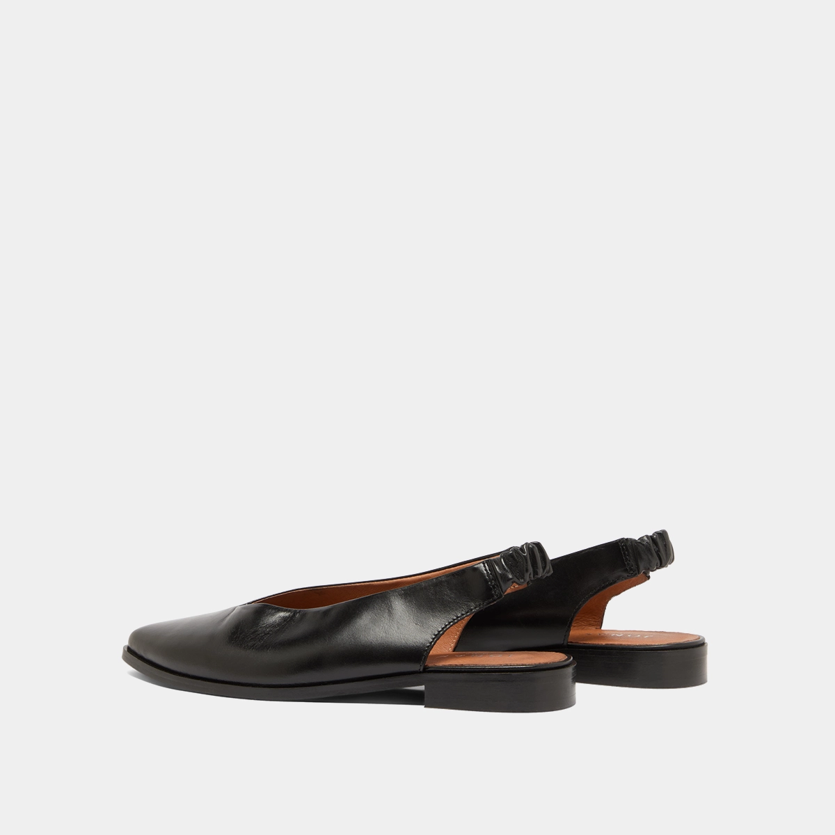 Ballerines à bouts arrières ouverts en cuir noir | ACAJOU | Jonak