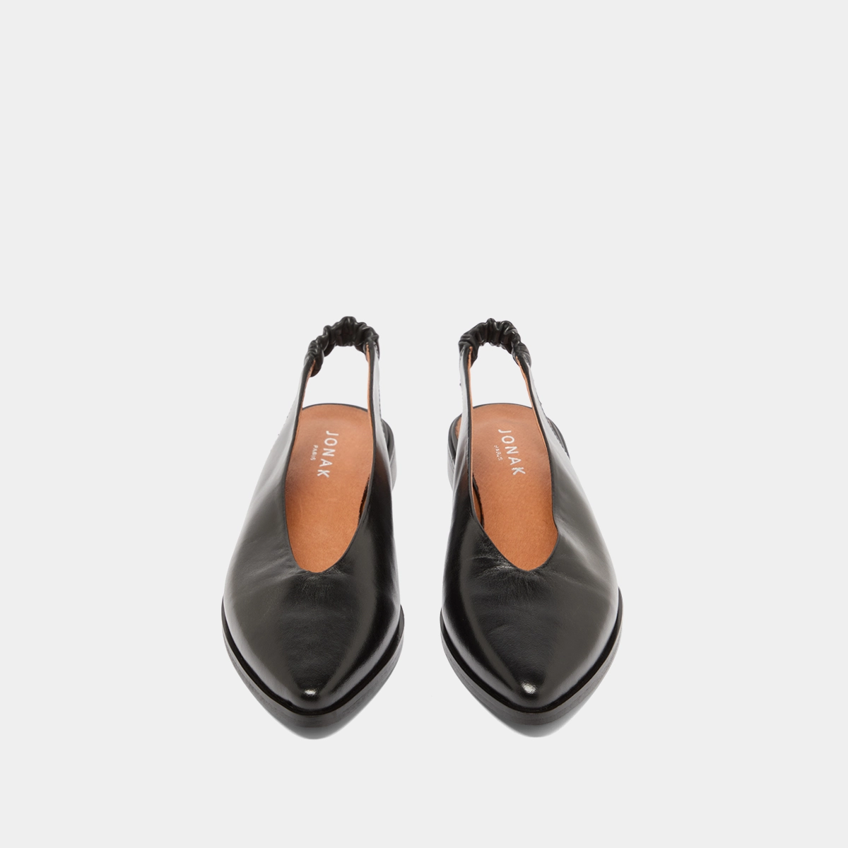 Ballerines à bouts arrières ouverts en cuir noir | ACAJOU | Jonak