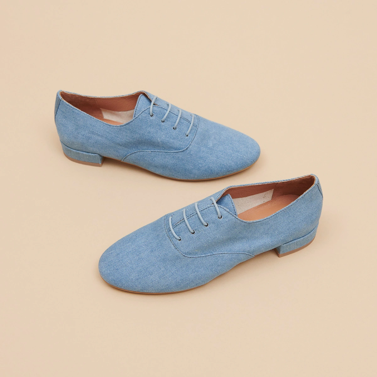 Richelieus à talons plats en jeans bleu | ADENISE | Jonak