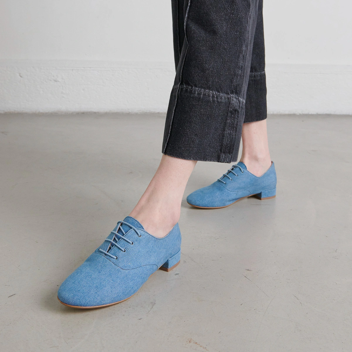 Richelieus à talons plats en jeans bleu | ADENISE | Jonak