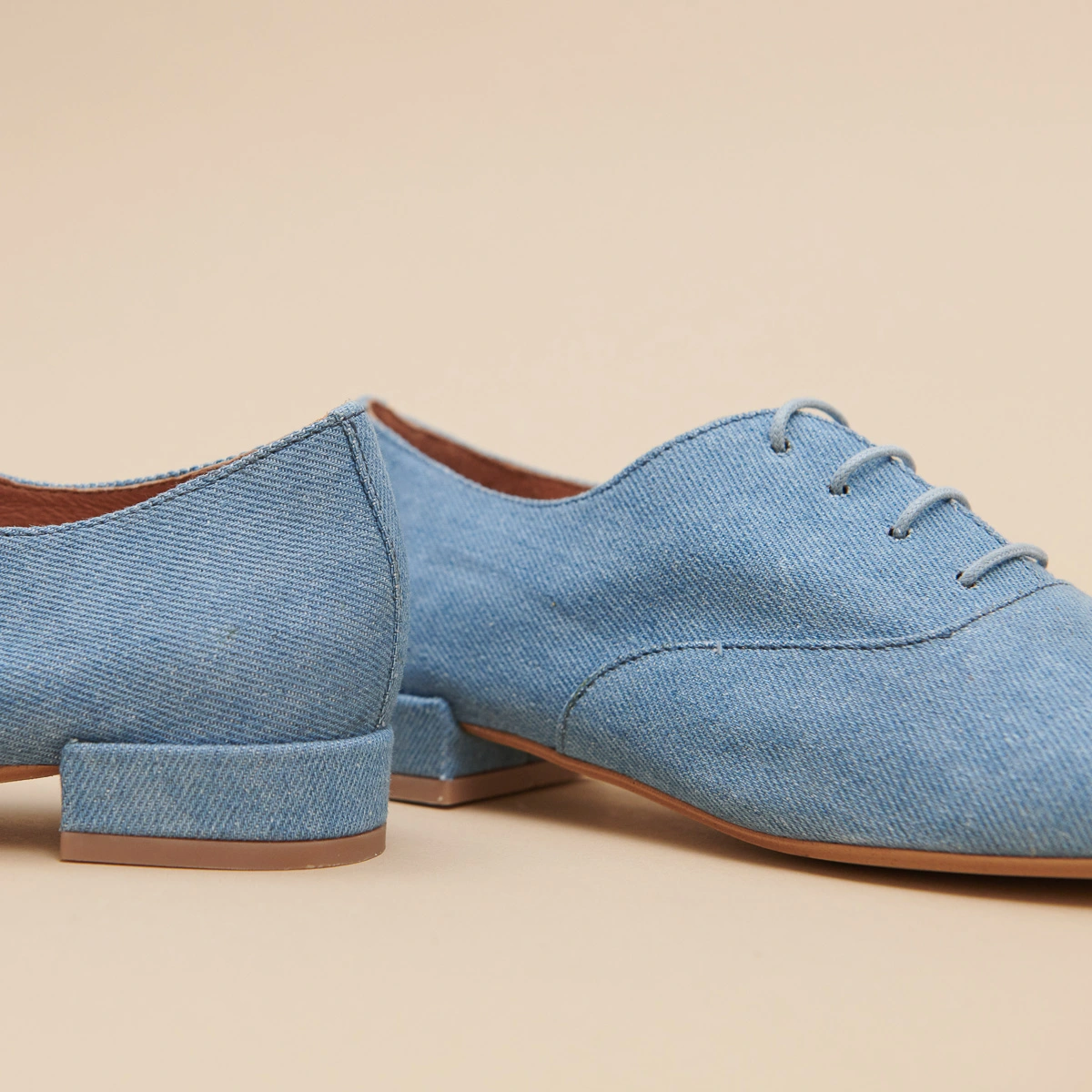 Richelieus à talons plats en jeans bleu | ADENISE | Jonak