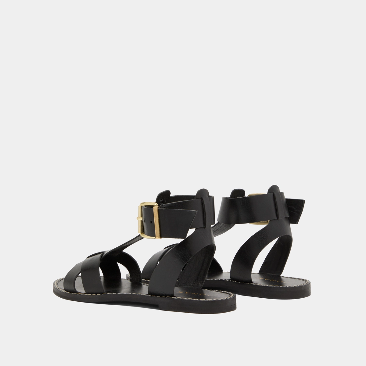 Sandales à boucles et brides en cuir noir | WHISPER | Jonak