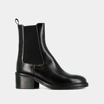 Boots &agrave; &eacute;lastiques en cuir noir | DEMOISELLE | Jonak