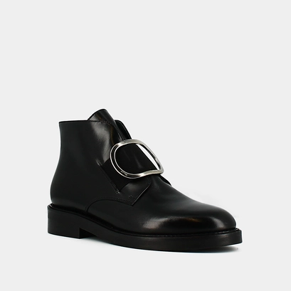 Boots &agrave; talons en cuir noir | DICTEE | Jonak
