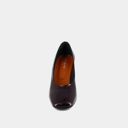 Escarpins &agrave; bouts pointus en vernis pliss&eacute; noir | DELAWARE | Jonak