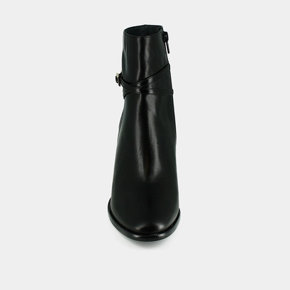 Bottines &agrave; talons haut et charms dor&eacute;s en cuir noir | DRAME | Jonak