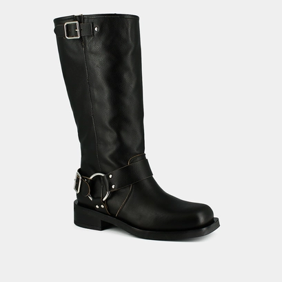 Bottes &agrave; bouts ronds en cuir noir | PHILIPPE | Jonak
