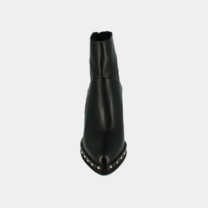 Boots &agrave; talons hauts et fermetures &eacute;clai... en cuir noir | DIXIT | Jonak