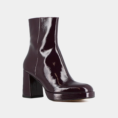 Boots &agrave; talons en vernis violet fonc&eacute; | VORIS | Jonak