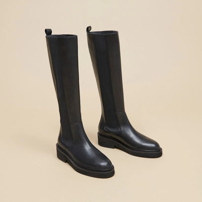 Bottes &agrave; &eacute;lastiques en cuir noir | DOLMEN | Jonak